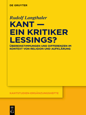 cover image of Kant – ein Kritiker Lessings?